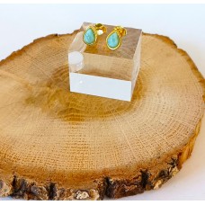 Ασημένια Σκουλαρίκια καρφωτά επίχρυσα - Δάκρυ με ζιργκόν (SE39)